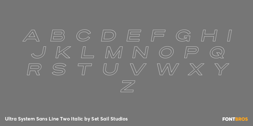 Ultra System Sans Line Two Italic Font Poster #3