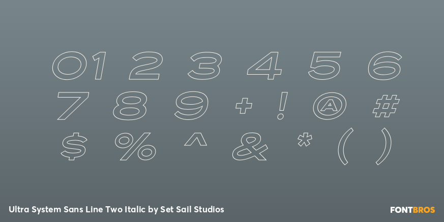 Ultra System Sans Line Two Italic Font Poster #4