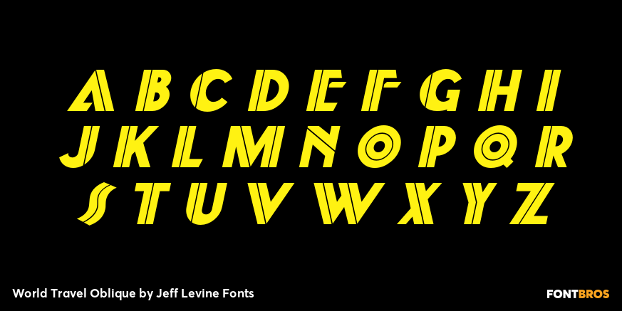 World Travel Oblique Font Poster #3