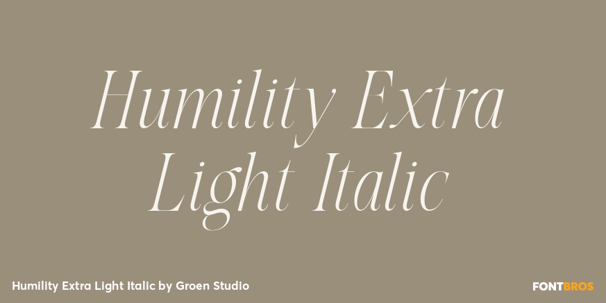 Humility Extra Light Italic Poster