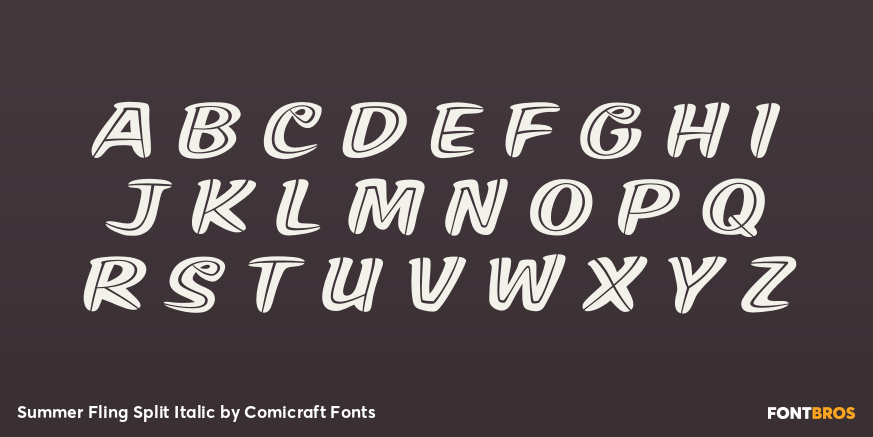 Summer Fling Split Italic Font Poster #2