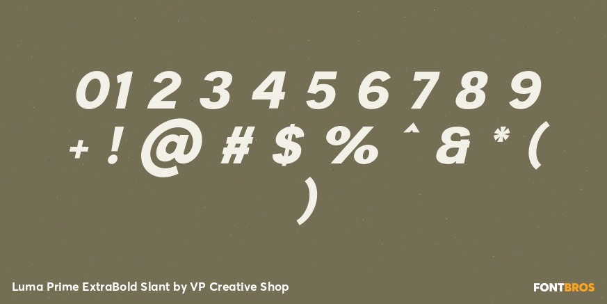 Luma Prime Extra Bold Slant Font Poster #4