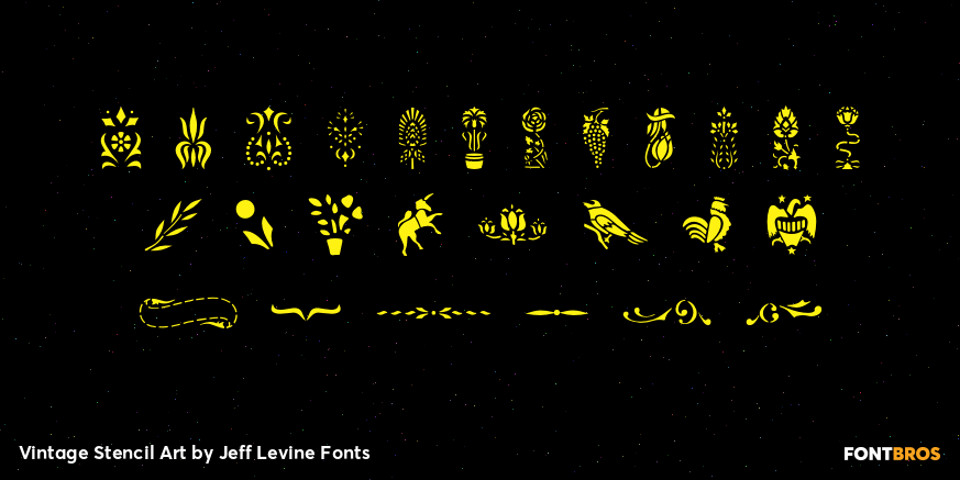 Vintage Stencil Art Font Poster #2