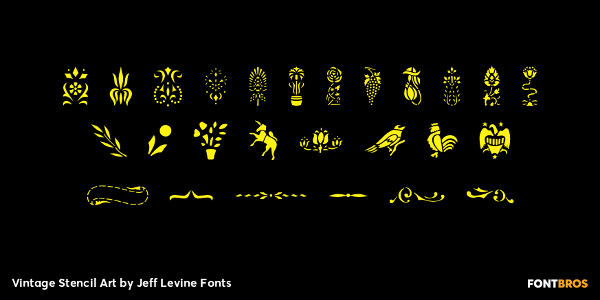 Vintage Stencil Art Font Poster #3