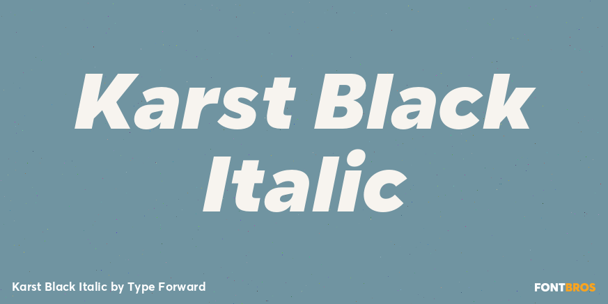 Karst Black Italic Font Poster