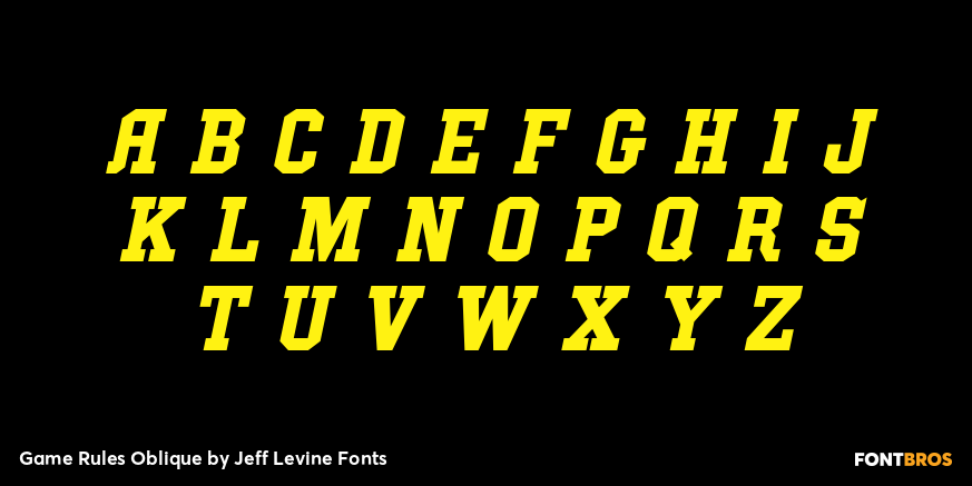 Game Rules Oblique Font Poster #1