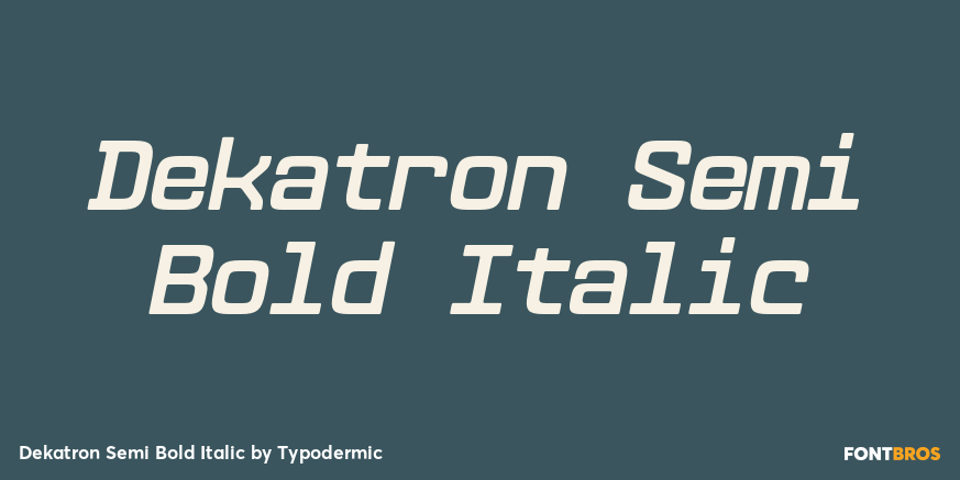 Dekatron Semi Bold Italic Font Poster #1
