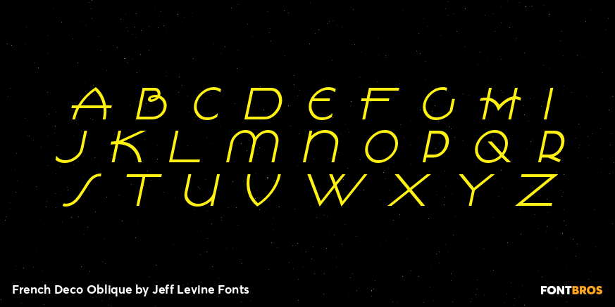 French Deco Oblique Font Poster #1