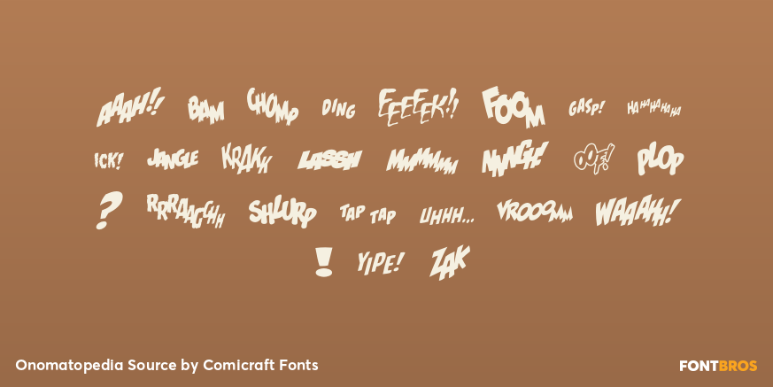 Onomatopedia Source Font Poster #1