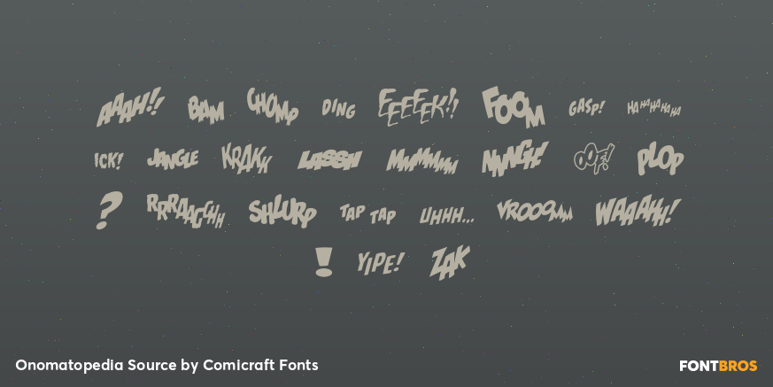 Onomatopedia Source Font Poster #1