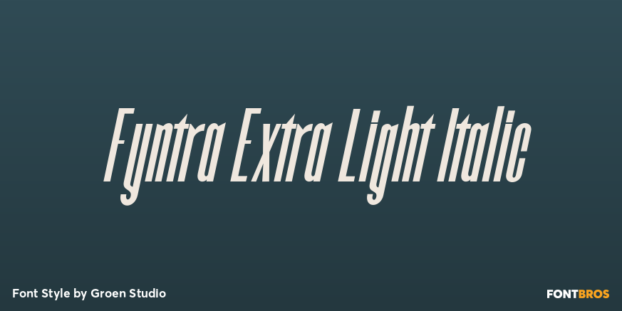Fyntra Extra Light Italic Font Poster #1