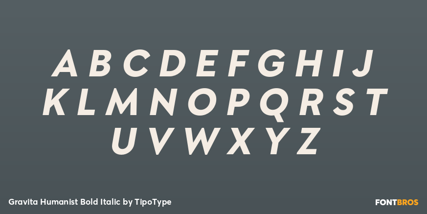 Gravita Humanist Bold Italic Font Poster #2