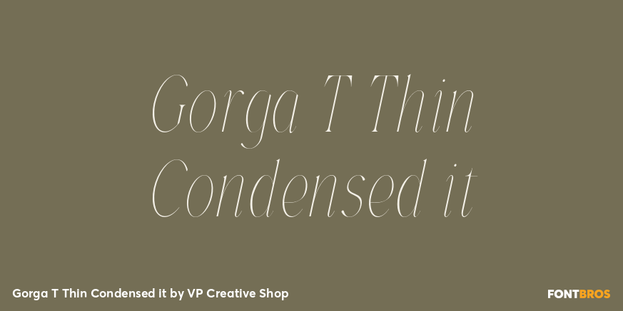 Gorga T Thin Condensed it Font Poster #1