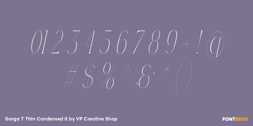 Gorga T Thin Condensed it Font Poster #4