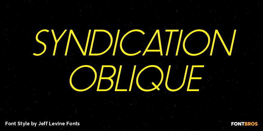 Syndication Oblique Font Poster #1