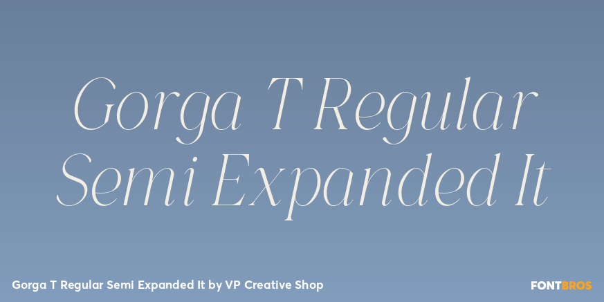 Gorga T Regular Semi Expanded It Font Poster #1