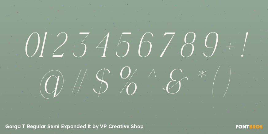 Gorga T Regular Semi Expanded It Font Poster #4