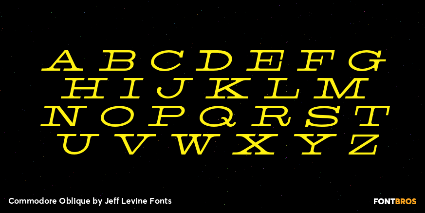 Commodore Oblique Font Poster #2
