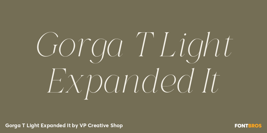 Gorga T Light Expanded It Font Poster #1