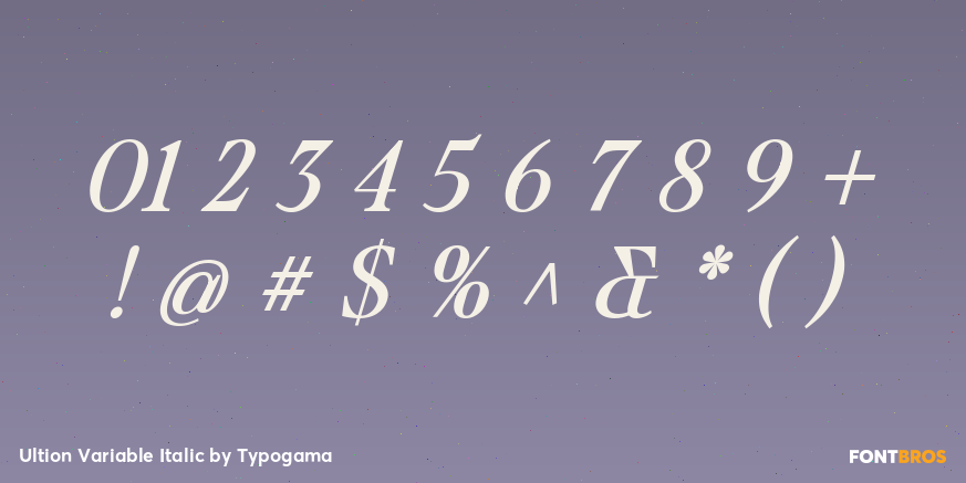 Ultion Variable Italic Font Poster #1