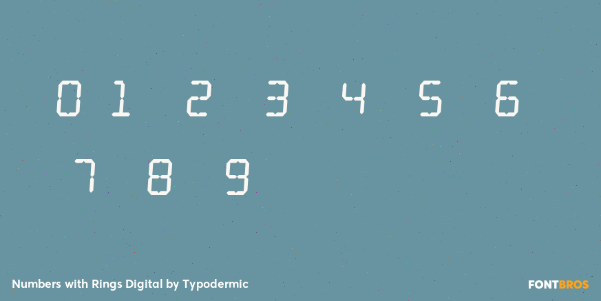 Numbers with Rings Digital Font Poster #1