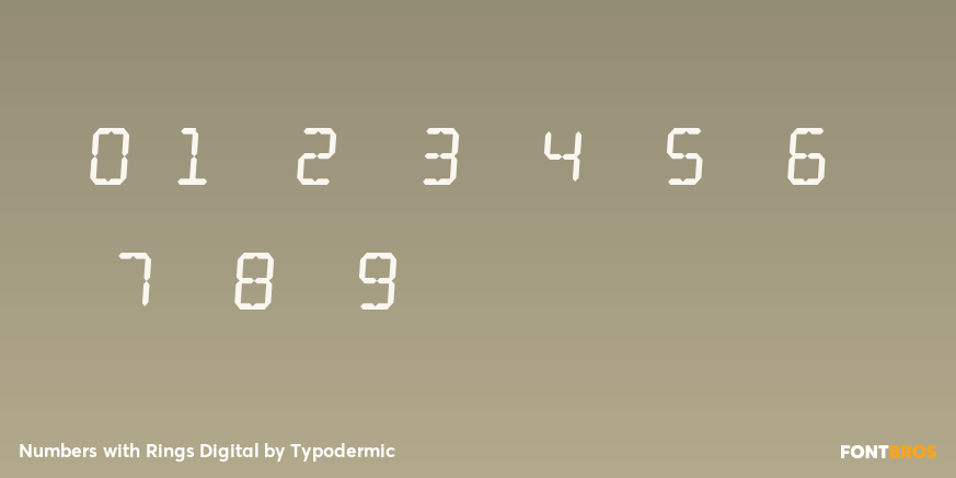 Numbers with Rings Digital Font Poster #4