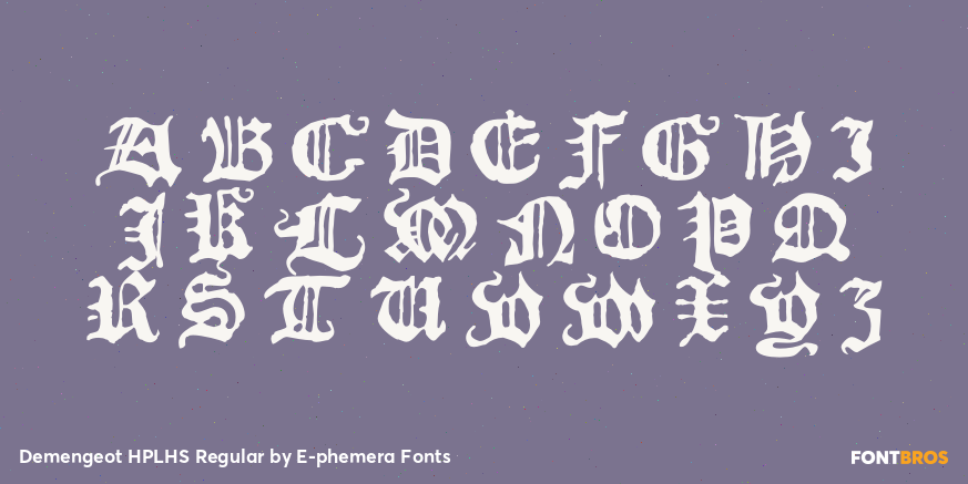 Demengeot HPLHS Regular Font Poster #2