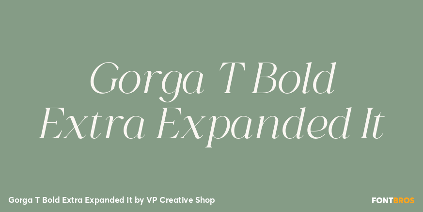 Gorga T Bold Extra Expanded It Font Poster #1