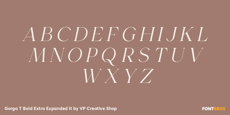 Gorga T Bold Extra Expanded It Font Poster #2