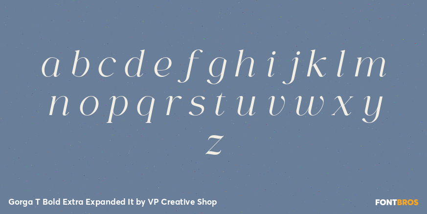 Gorga T Bold Extra Expanded It Font Poster #3
