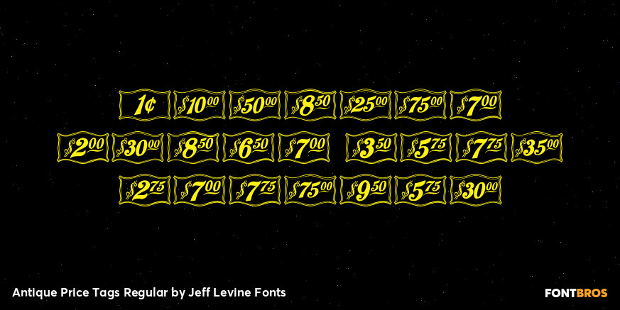 Antique Price Tags Regular Poster