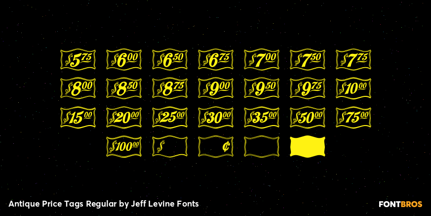 Antique Price Tags Regular Font Poster #3