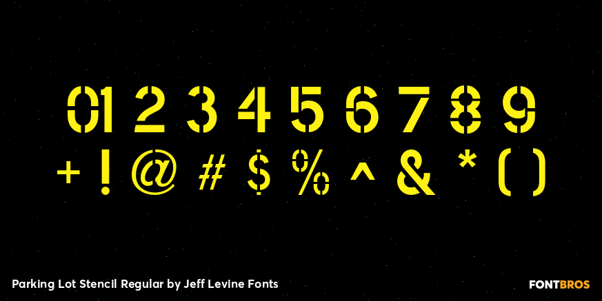 Parking Lot Stencil Regular Font Poster #1