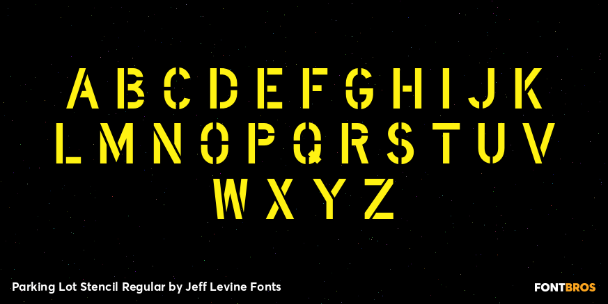 Parking Lot Stencil Regular Font Poster #2