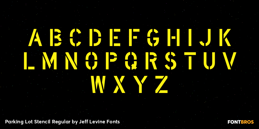 Parking Lot Stencil Regular Font Poster #3