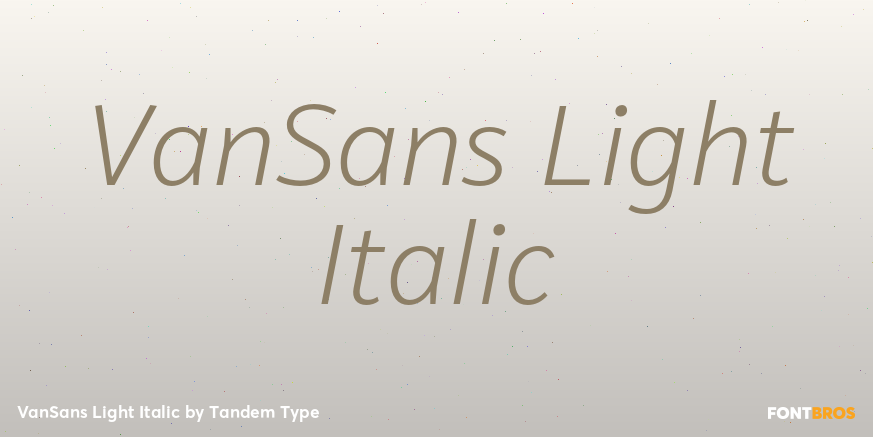 VanSans Light Italic Font Poster