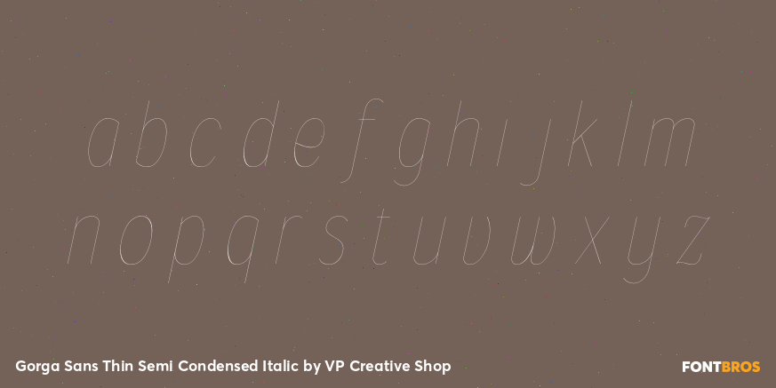 Gorga Sans Thin Semi Condensed Italic Font Poster #3
