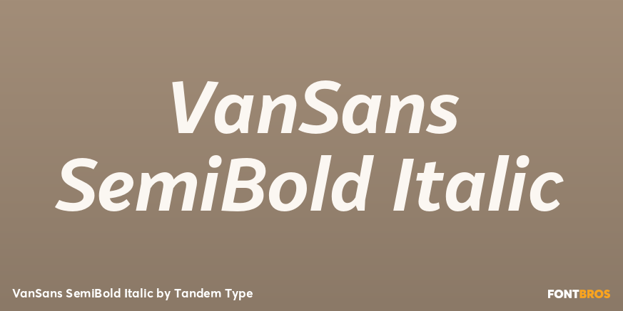 VanSans SemiBold Italic Font Poster