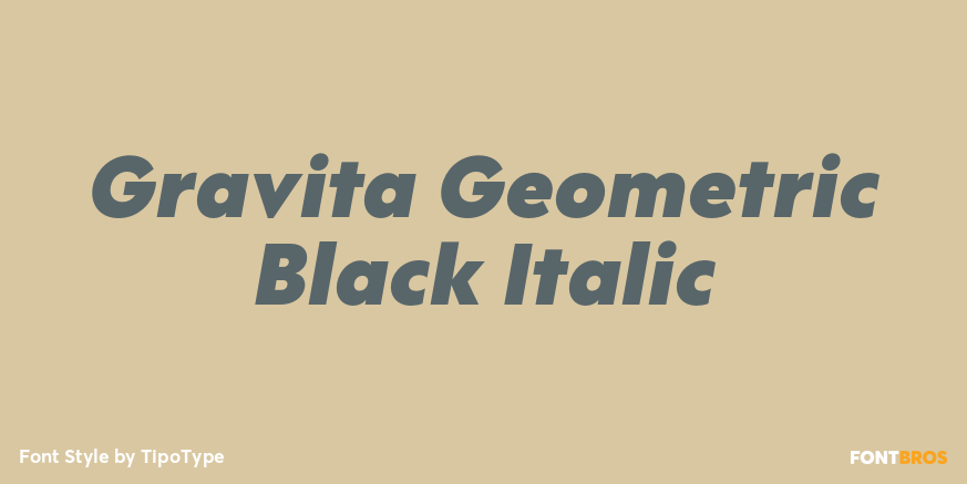 Gravita Geometric Black Italic Font Poster #1