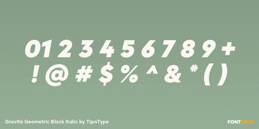 Gravita Geometric Black Italic Font Poster #1
