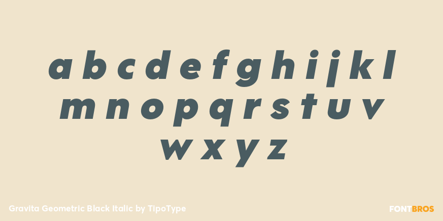 Gravita Geometric Black Italic Font Poster #1
