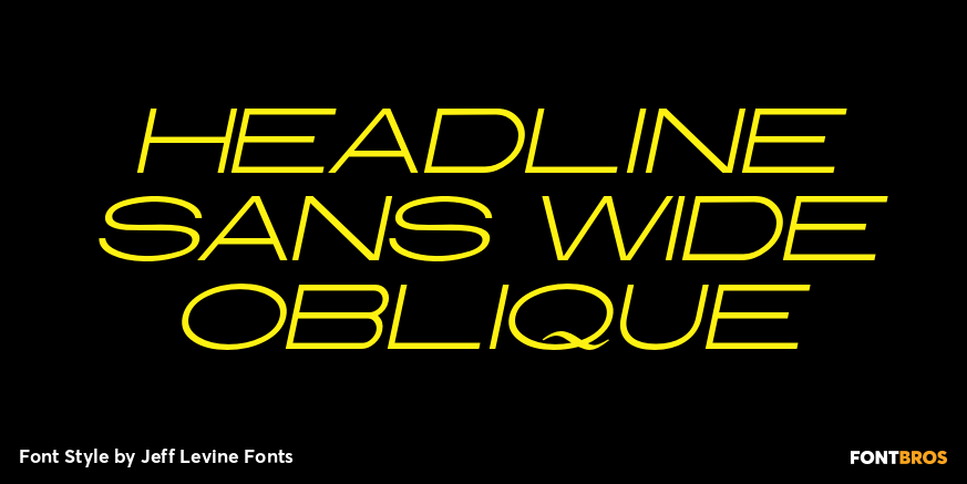 Headline Sans Wide Oblique Font Poster #1