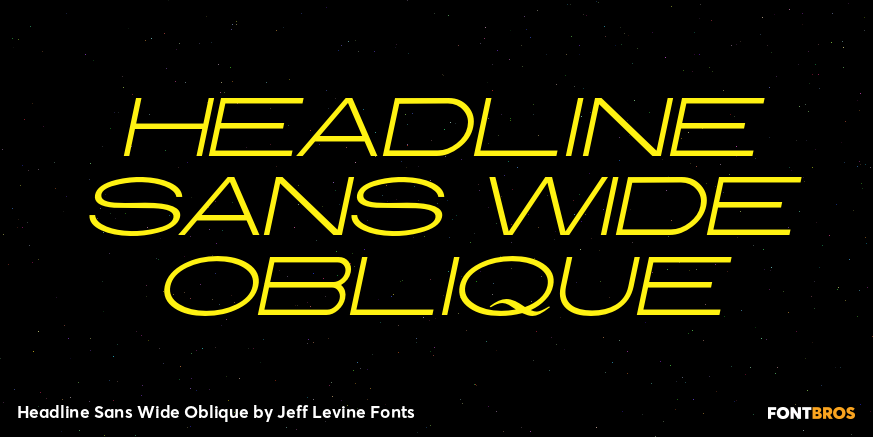 Headline Sans Wide Oblique Font Poster #1