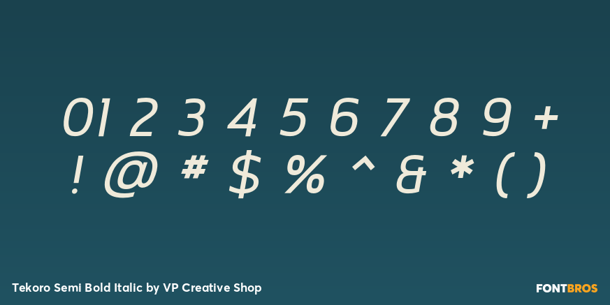 Tekoro Semi Bold Italic Font Poster #4