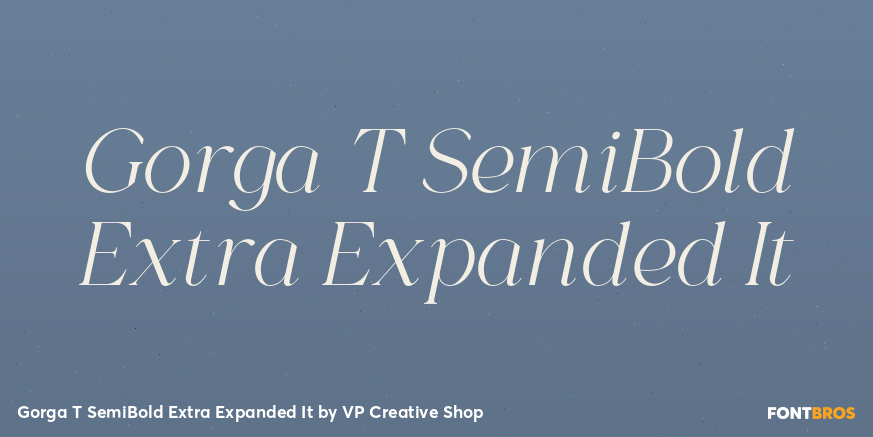 Gorga T SemiBold Extra Expanded It Font Poster #1