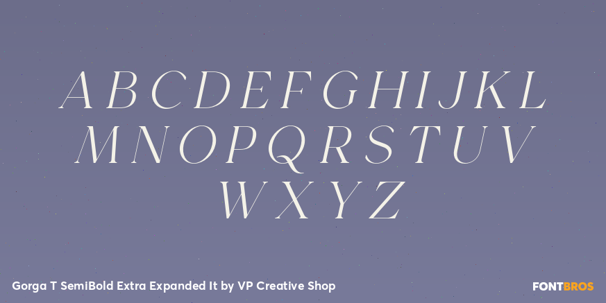 Gorga T SemiBold Extra Expanded It Font Poster #2