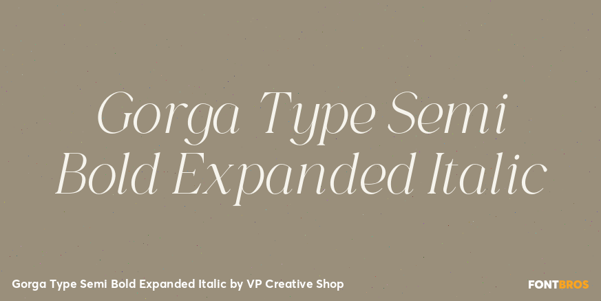 Gorga Type Semi Bold Expanded Italic Font Poster #1