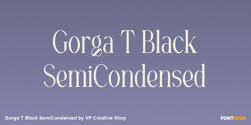 Gorga T Black SemiCondensed Font Poster #1