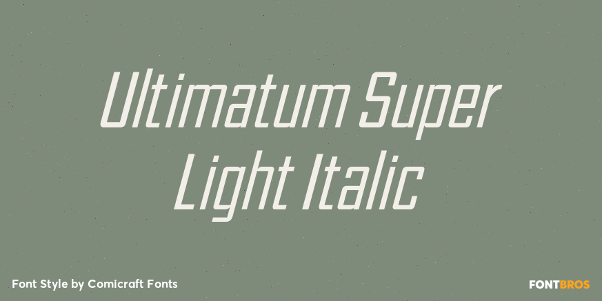 Ultimatum Super Light Italic Poster