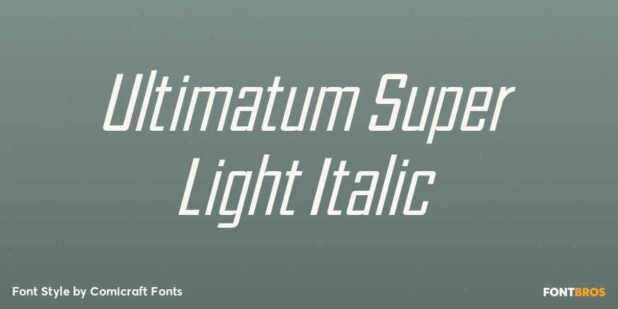 Ultimatum Super Light Italic Poster